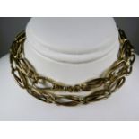 9ct Yellow Gold Chain made from Elongated Links. Measuring 18 inches long and weighs    31.2g