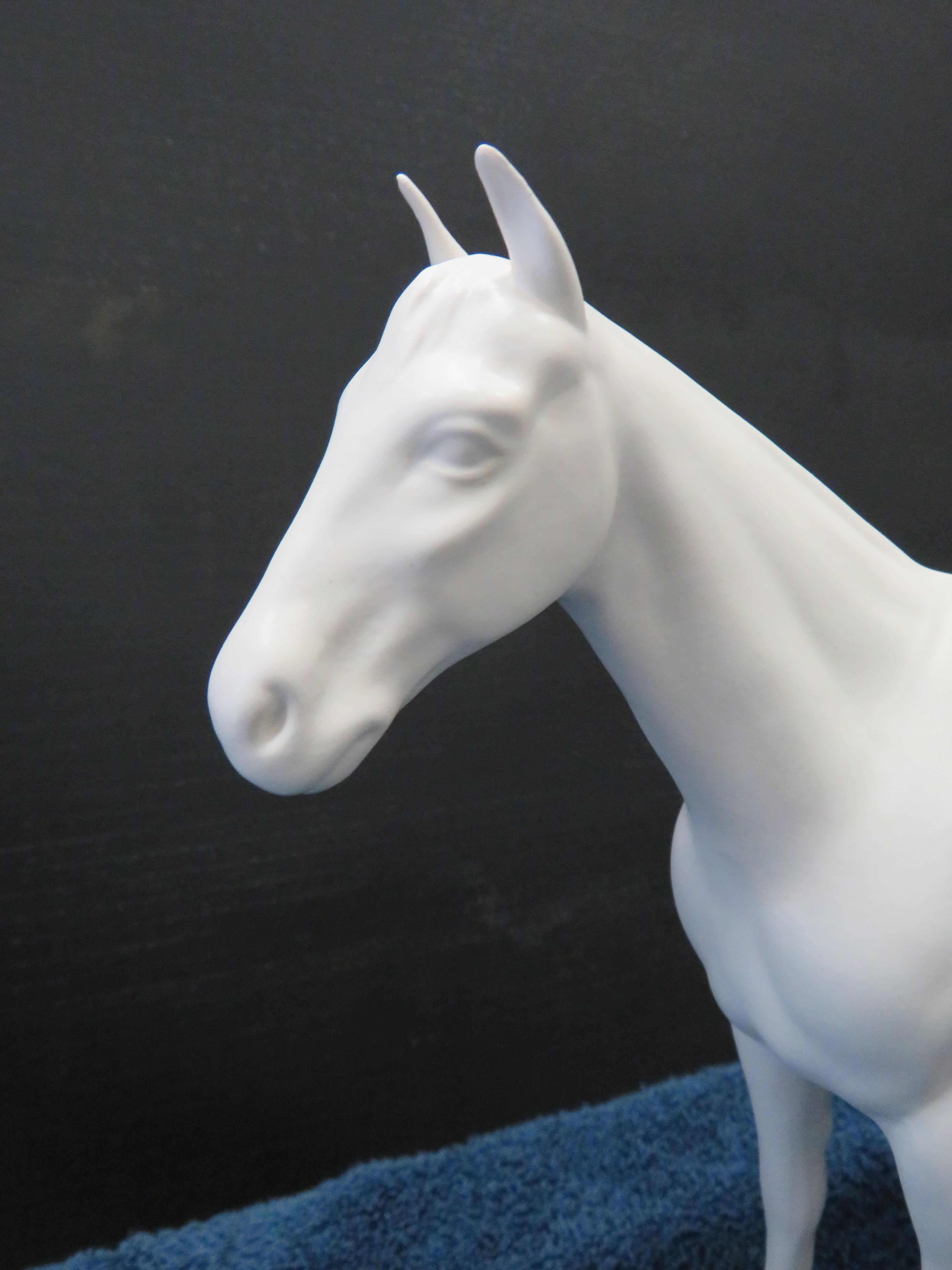 Rare Beswick matt white horse, repair to two legs see pics. - Image 4 of 7