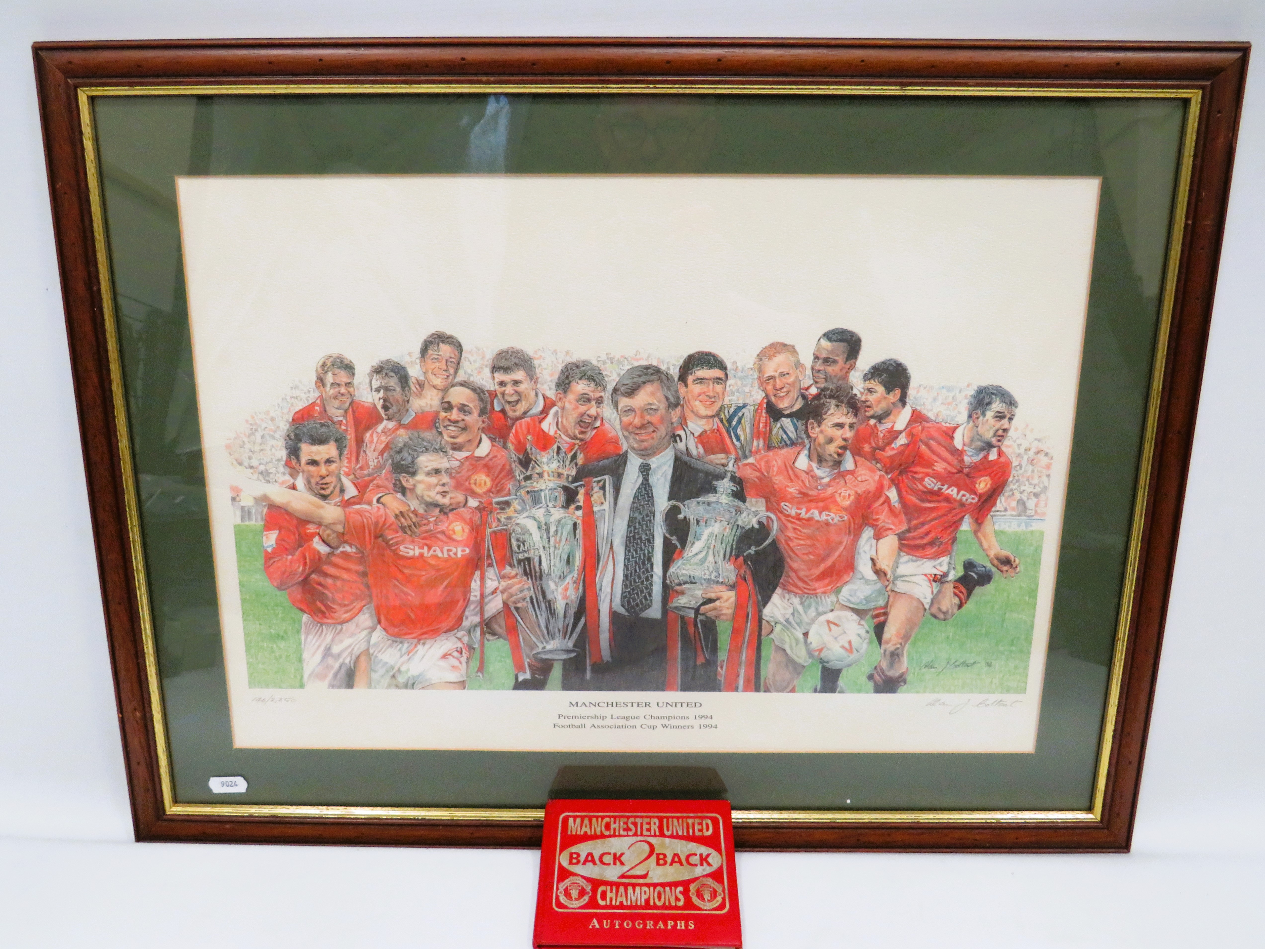 Ltd Ed 146/2250 Signed Print by Alan J Bolton Of the Manchester United 1994 Premiership and FA Champ