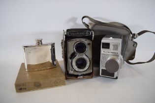 Vintage Cine Camera with carry case By Jelco plus a Vintage Yashica Box Camera 