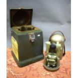 Wild Heerbrugg Theodolite, Swiss made with Original boxes and carry case. Height 21 inches. See phot