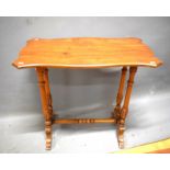 Occasional Table in good order.   Supported by four turned reeded legs.    H:28  inches tall.  See p