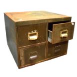 Metal Bank of Four filing drawers of Industrial style H:15 x W:20 x D:20 inches. See photos. 