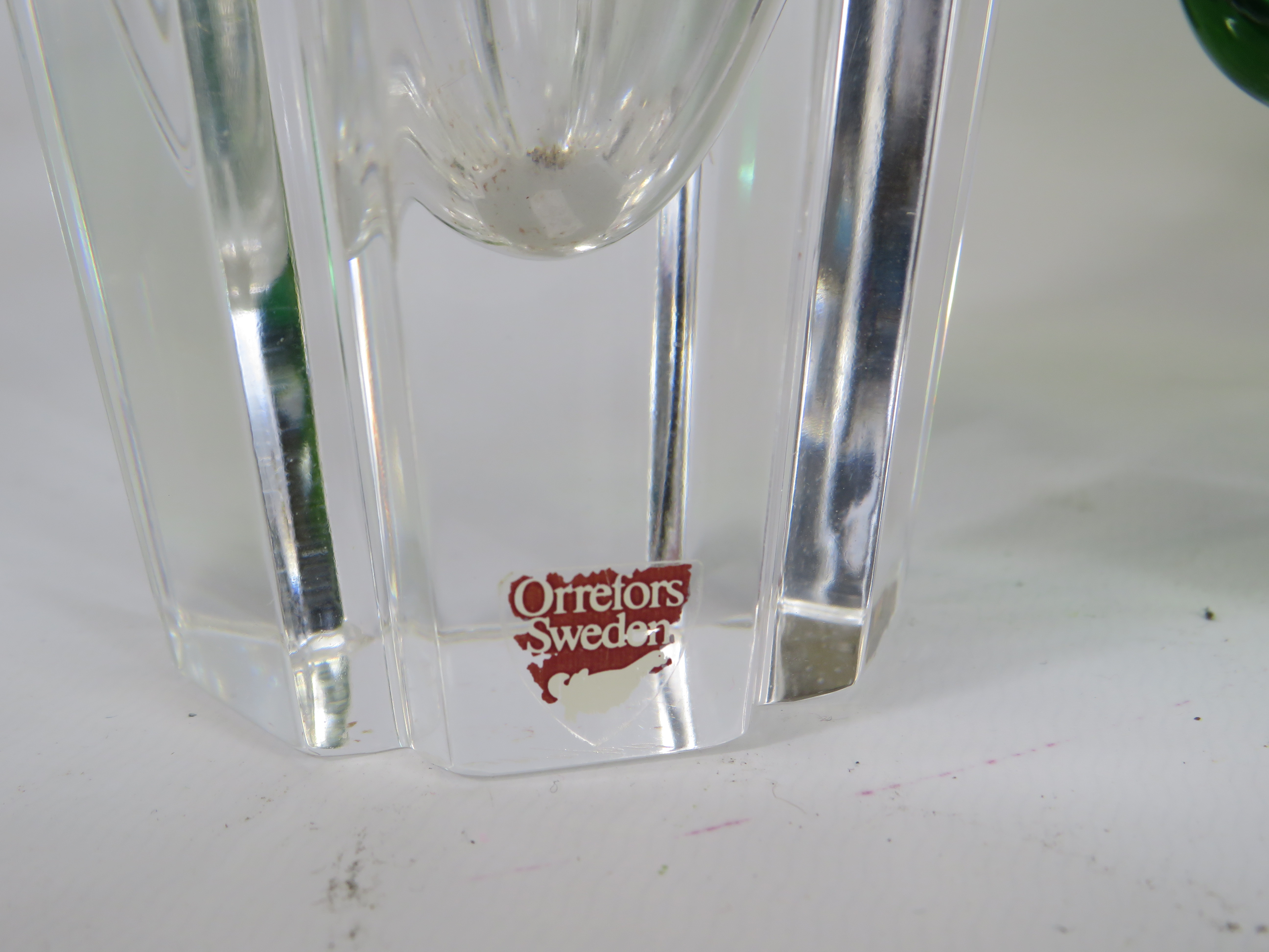 Orrefors glass vase, Chribska bowl and a Vintage ruby drinking glass. - Image 3 of 3