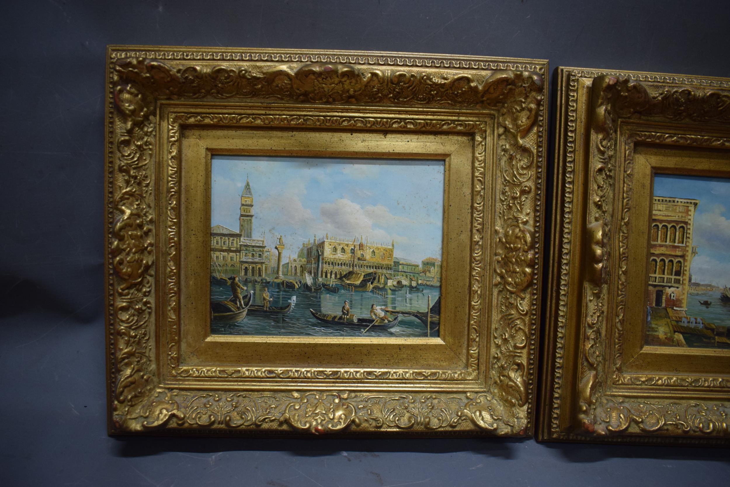 Pair of Venetian Scenes, Oil on Board. Both framed.  See photos.  S2 - Image 2 of 5
