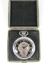 Rare Festival of Britain 1951, Ingersoll Chrome cased pocket watch in working order with original Ca