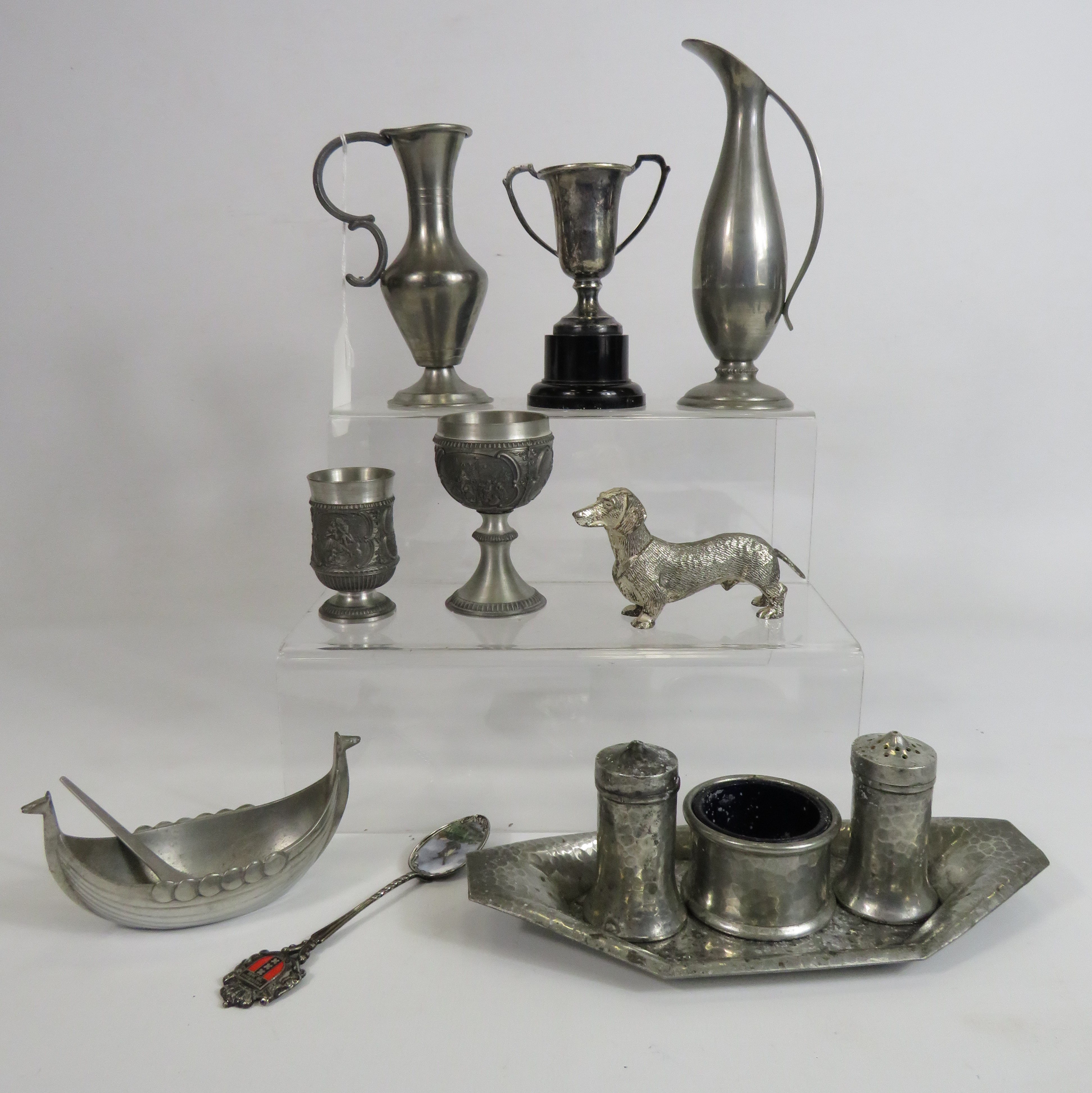 Selection of various Silver plated and pewter items, some which are Danish.