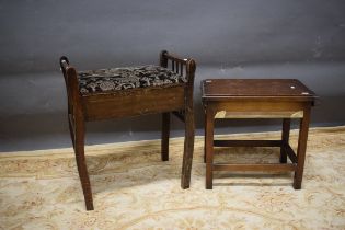 Two Vintage Oak Piano stools . See photos. S2