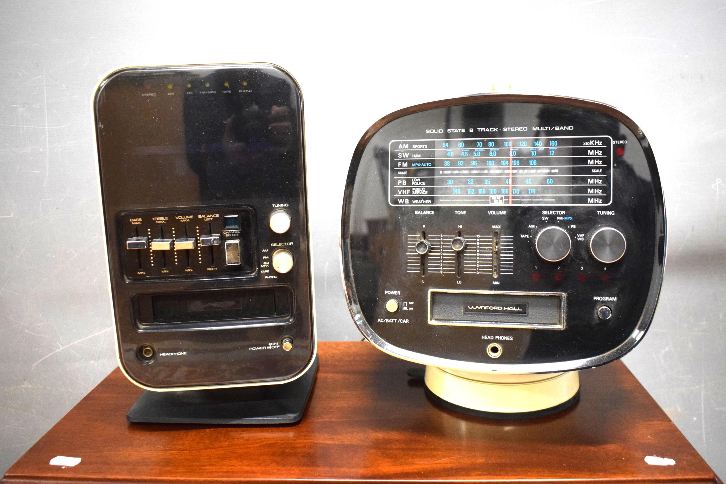 Two Vintage Stero units with integrated 8 Track Players. Working condition unknown.   See photos.   