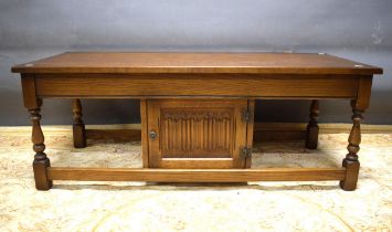 Old Charm Style Low Coffee table with under table storage. H:14 x W:48 x D:20 Inches. See photos.