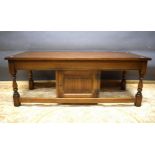 Old Charm Style Low Coffee table with under table storage.  H:14 x W:48 x D:20 Inches. See photos.  