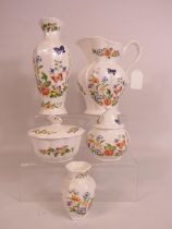 Five pieces of Aynsley in the Cottage Garden pattern.