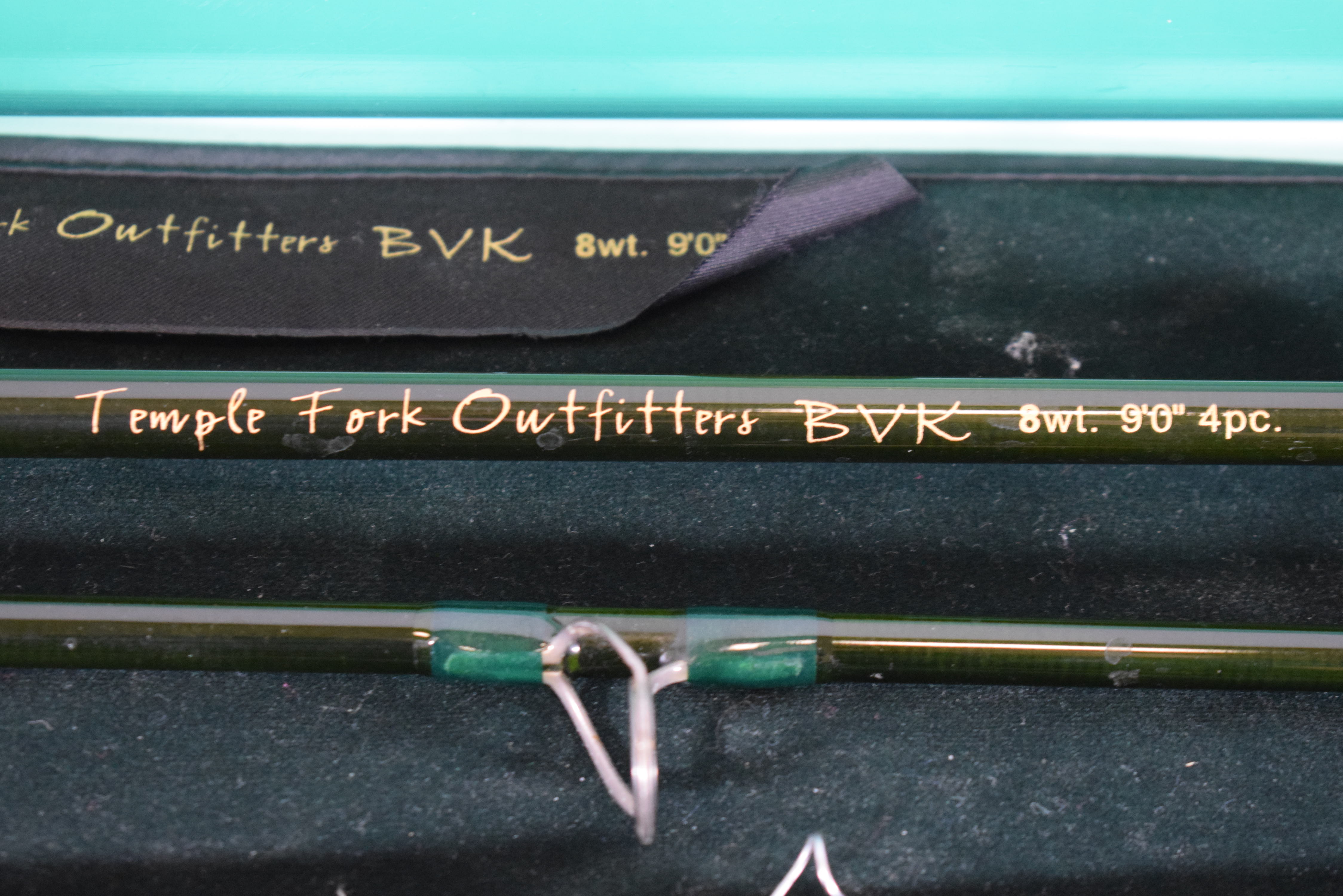 Four piece fly rod by Temple Fork Outfitters BVK  9ft rod.  With original velvet case - Image 2 of 3