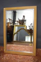 Modern Wood framed bevelled edged mirror. 41 x 30 inches. See photos. S2