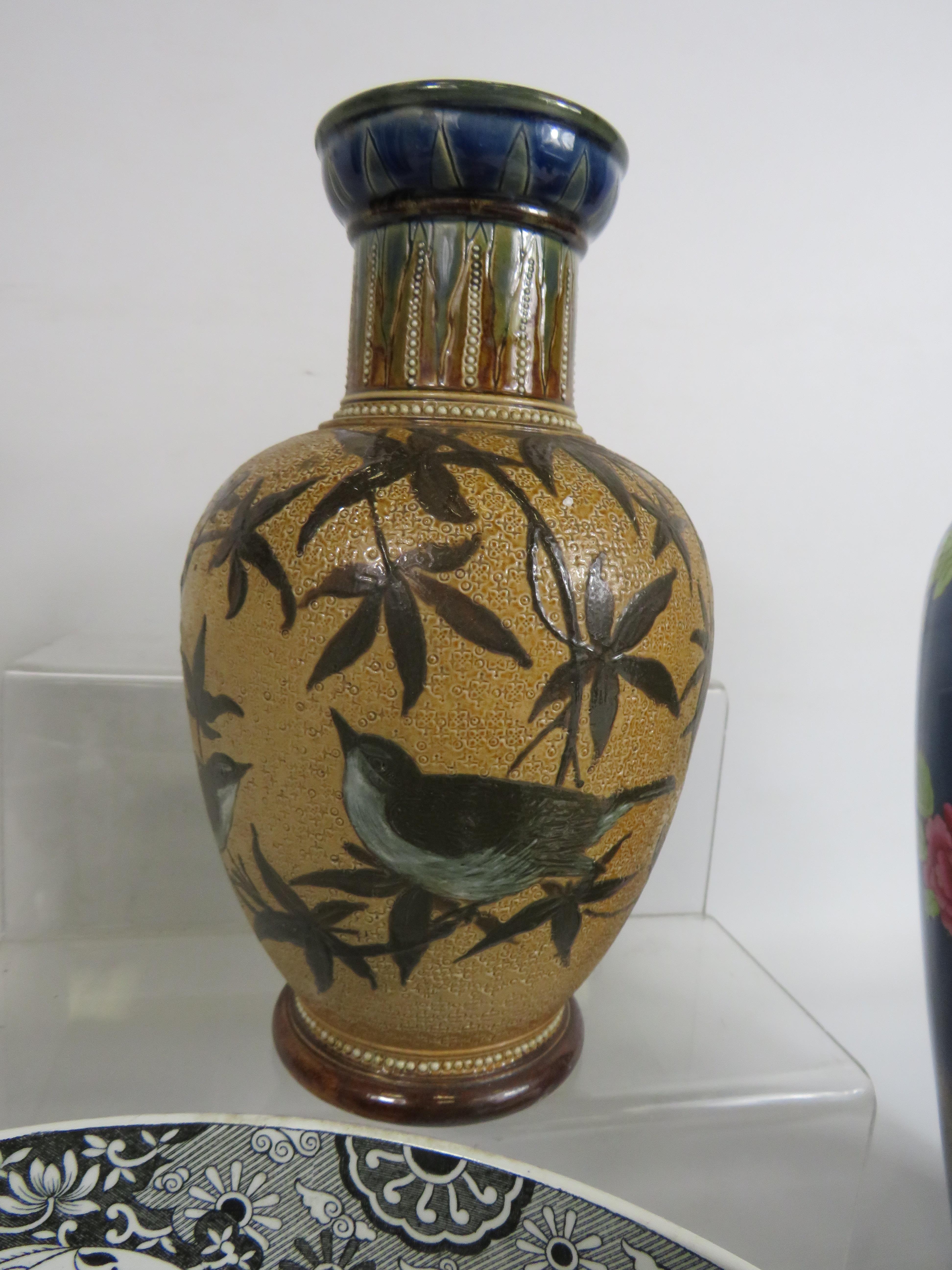Interesting mixed lot of ceramics including Royal Doulton Lambeth vase (repair to rim) Spode Italian - Bild 2 aus 5