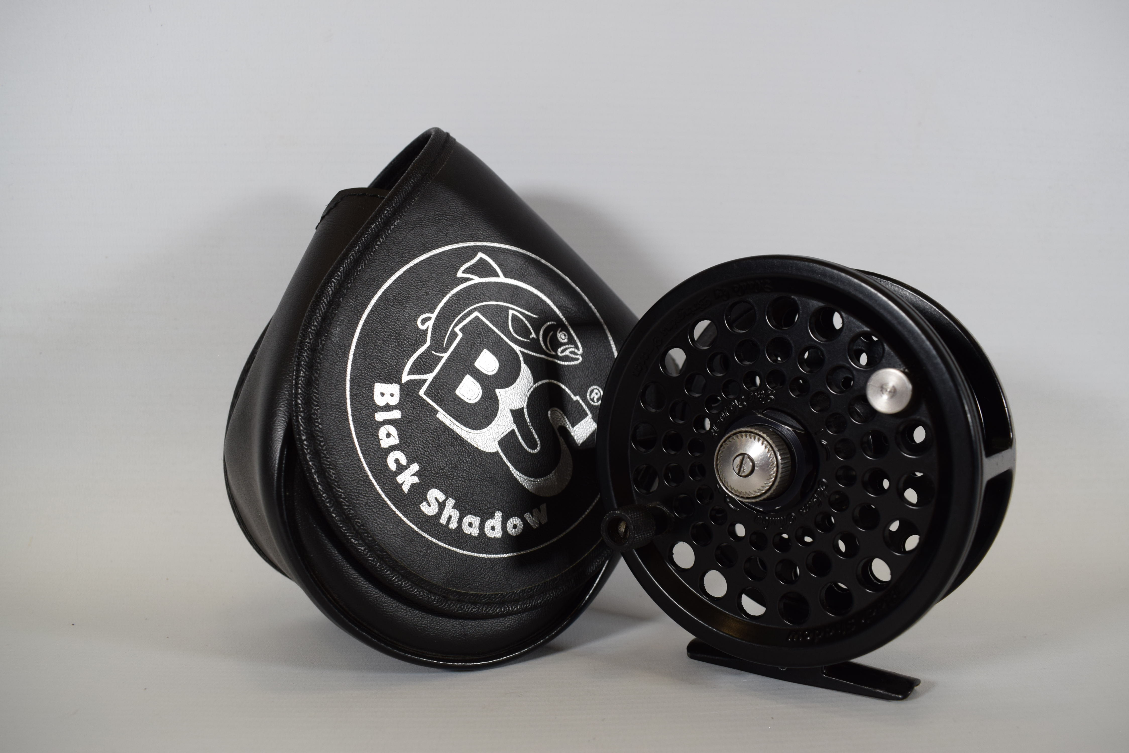 Bringsens of Sweden, Black Shadow Fly reel with original hard carry case. 