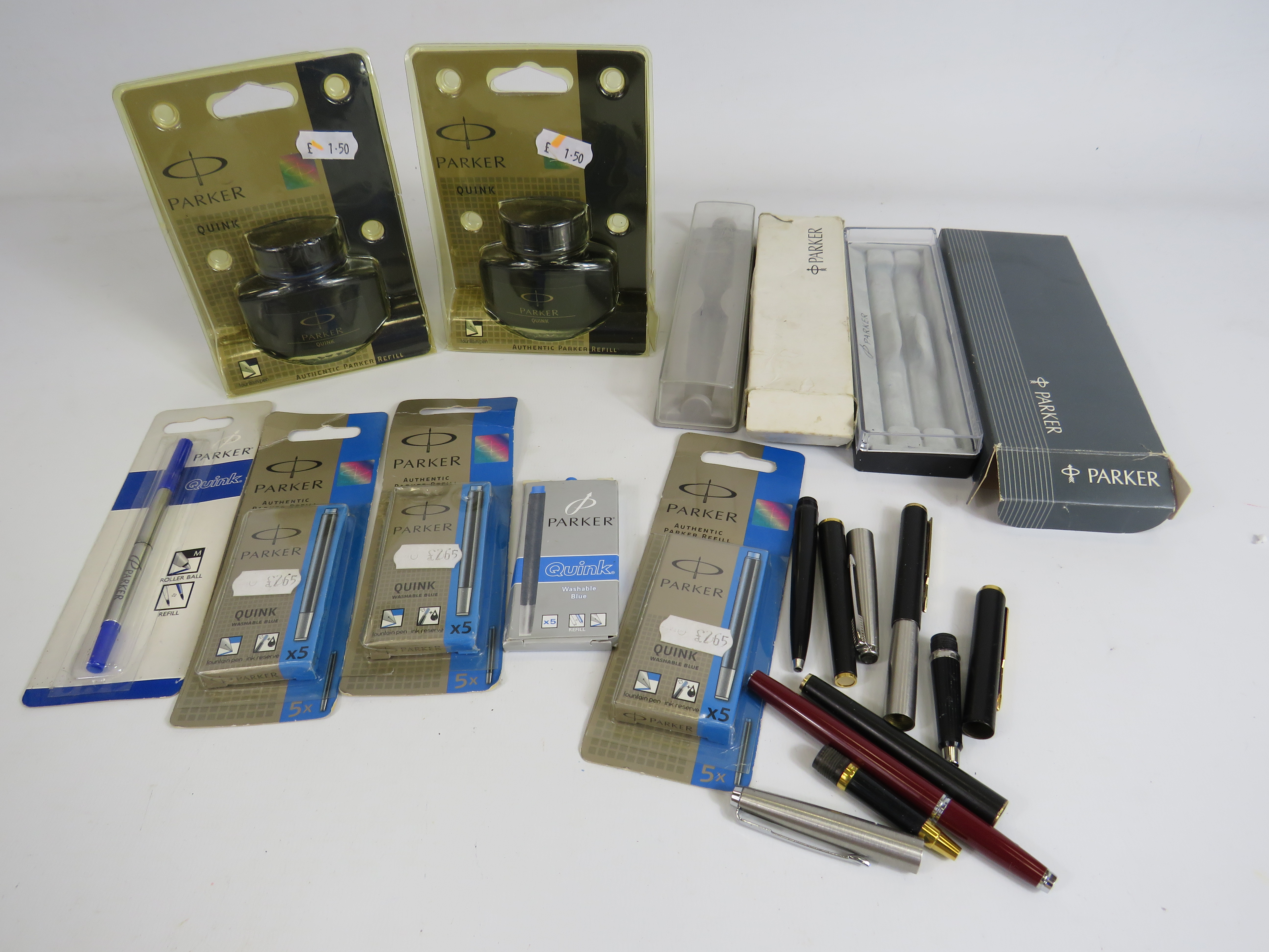 Selection of Parker pen refills, ink etc.