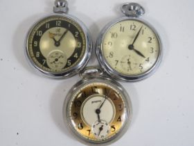 Gents Vintage Pocket Watches Hand-wind WORKING Inc. SMITHS, Ingersoll Etc. x 3 406351