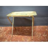 Retro folding table with fibre glass top, tubular metal legs.  See photos.   S2