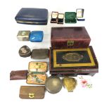 Mixed lot to include Vintage Empty Jewellery boxes, old cash tin etc. see photos. 