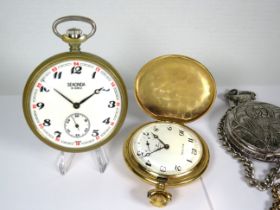 18 Jewel Sekonda Railway Pocket Watch in running order, a Evrite 17 Jewel Pocket watch in running or