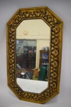 Vintage 1930's Round Mirror with etched geometric design. Measures approx 26 inches. See photos.