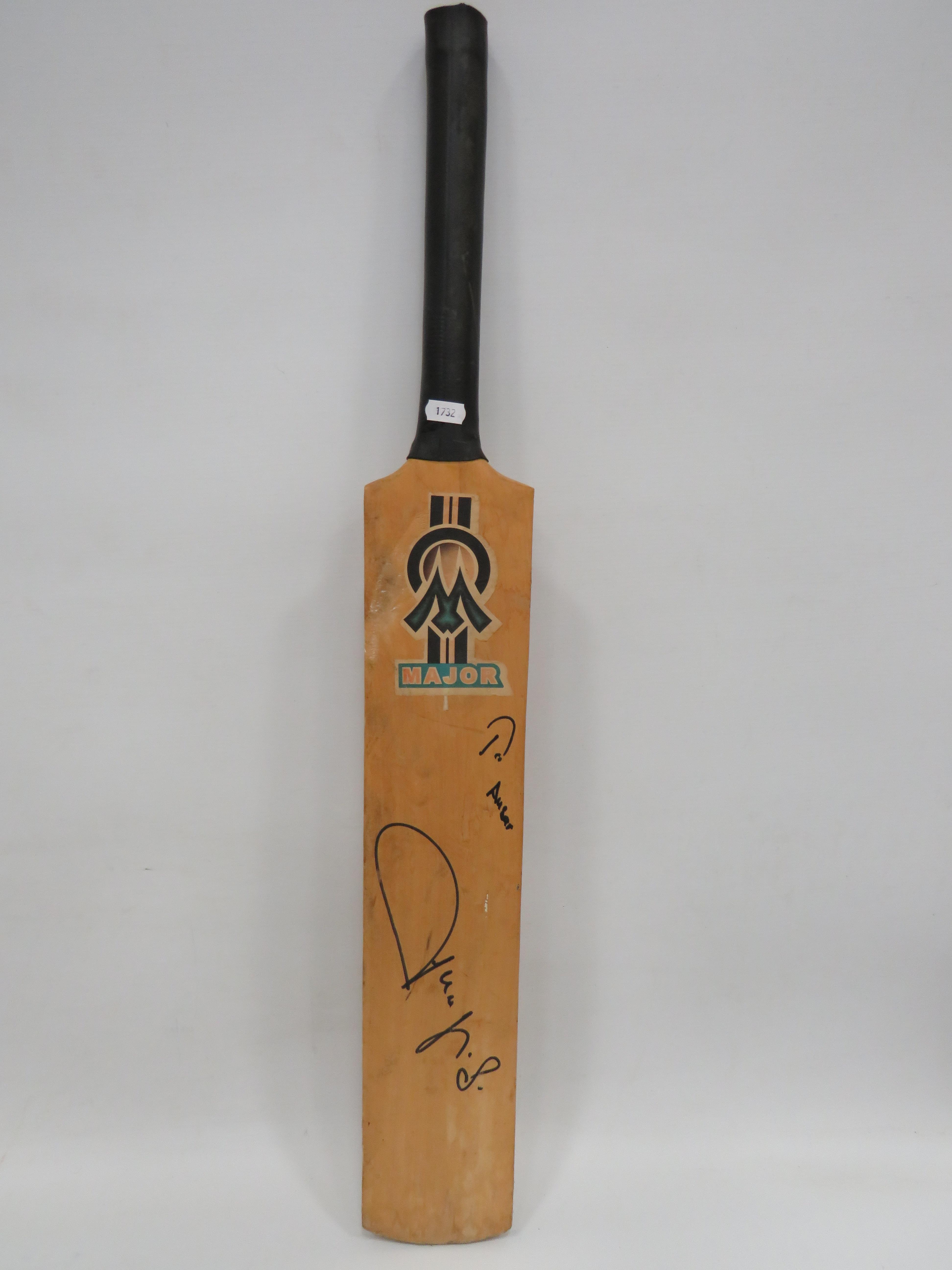 Childs Size Cricket bat by 'Major', 32 inches long. Indistinct signature to face. See photos