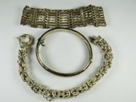 Selection of 925 Silver bracelets & Bangle. Approx 65.8g