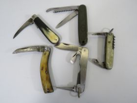 5 Vintage penknives some with multi tools, 2 have got broken blades see pics.