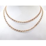 9ct Yellow Gold Flat Link Neck chain which measures approx 19 inches long.   2.5g