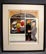 Large Beryl Cook Ltd Edition Print 325/650 'The Lingerie shop' Signed in pencil by Artist 28 x