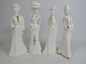4 Spode Pauline Shone figurines , Julia, Francesca, Virginia & Christine. One has had a glued