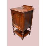 Good quality reproduction pot shelf with carved moulding decoration.  H:33 x W:15 x D:15 inches. See