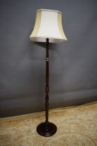 Standard lamp with shade in dark wood. See photos. S2