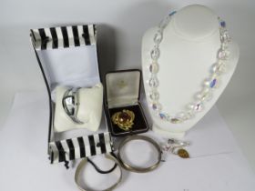 Good Jewellery Selection, 925 silver Bangles plus watch, Swarovski crystal Necklace with matching e