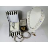 Good Jewellery Selection,  925 silver Bangles plus watch, Swarovski crystal Necklace with matching e