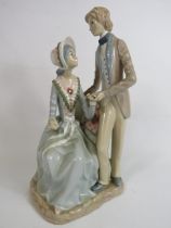 Large Cascades porcelain figurine of a Gentleman and a lady, 38cm tall.