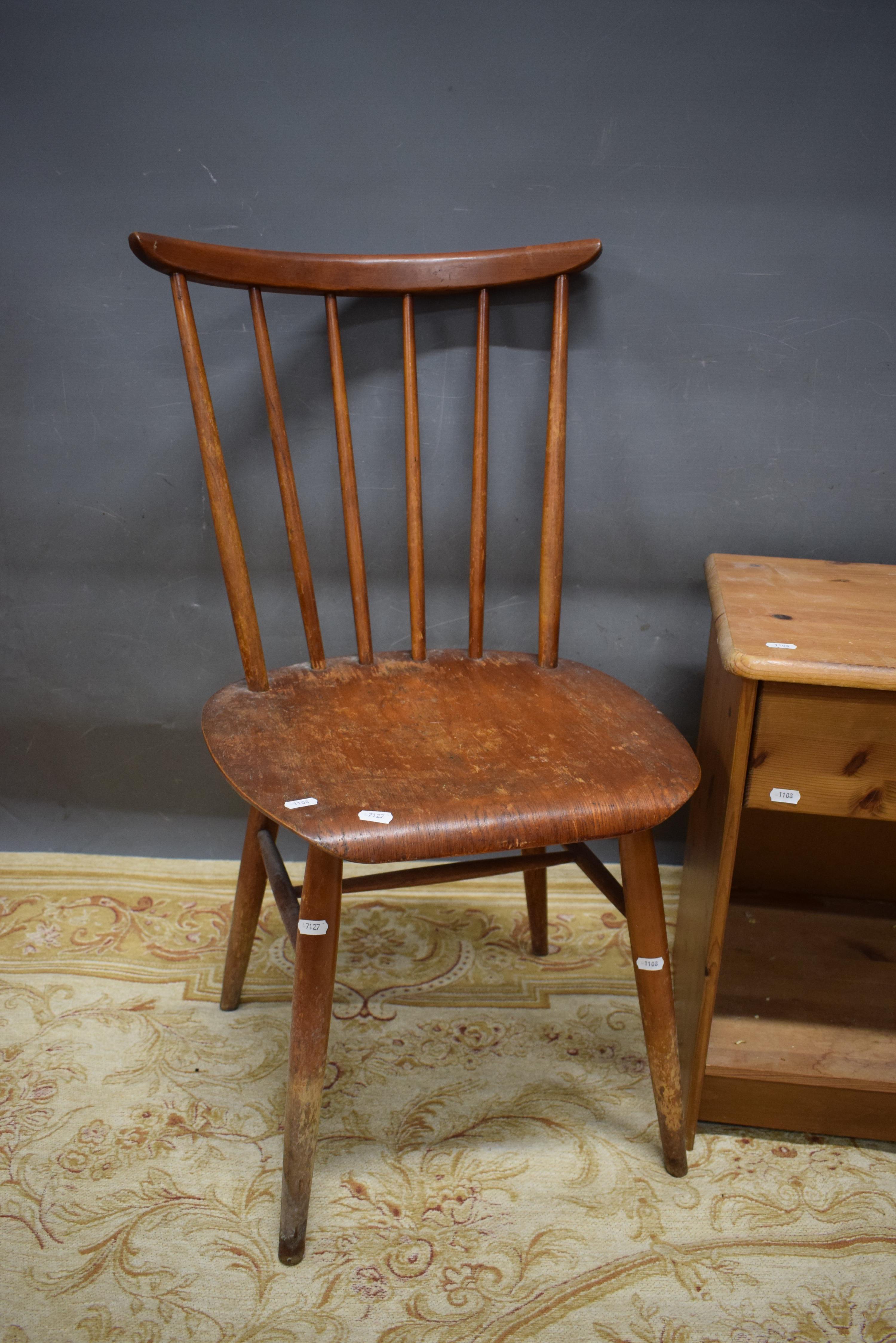 Stick back vintage Kitchen Chair plus modern pine bedside cabinet.  See photos.  S2 - Image 2 of 3