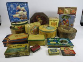 Good selection of various antique and vintage tins.