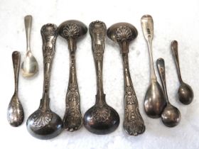 Selection of Vintage Silver Mustard Spoons, Ladles etc.  Total Silver Weight  127g