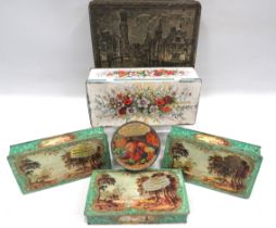 Selection of interesting Early 20th Century biscuit tins. See photos.