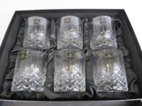 6 Large Royal Doulton whiskey tumblers in original box.