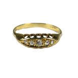 18ct Yellow Gold Diamond set ring.  Finger size 'Q'   2.2g