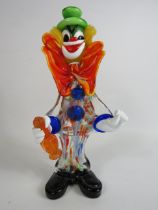 Large Murano art glass clown, 31cm tall.