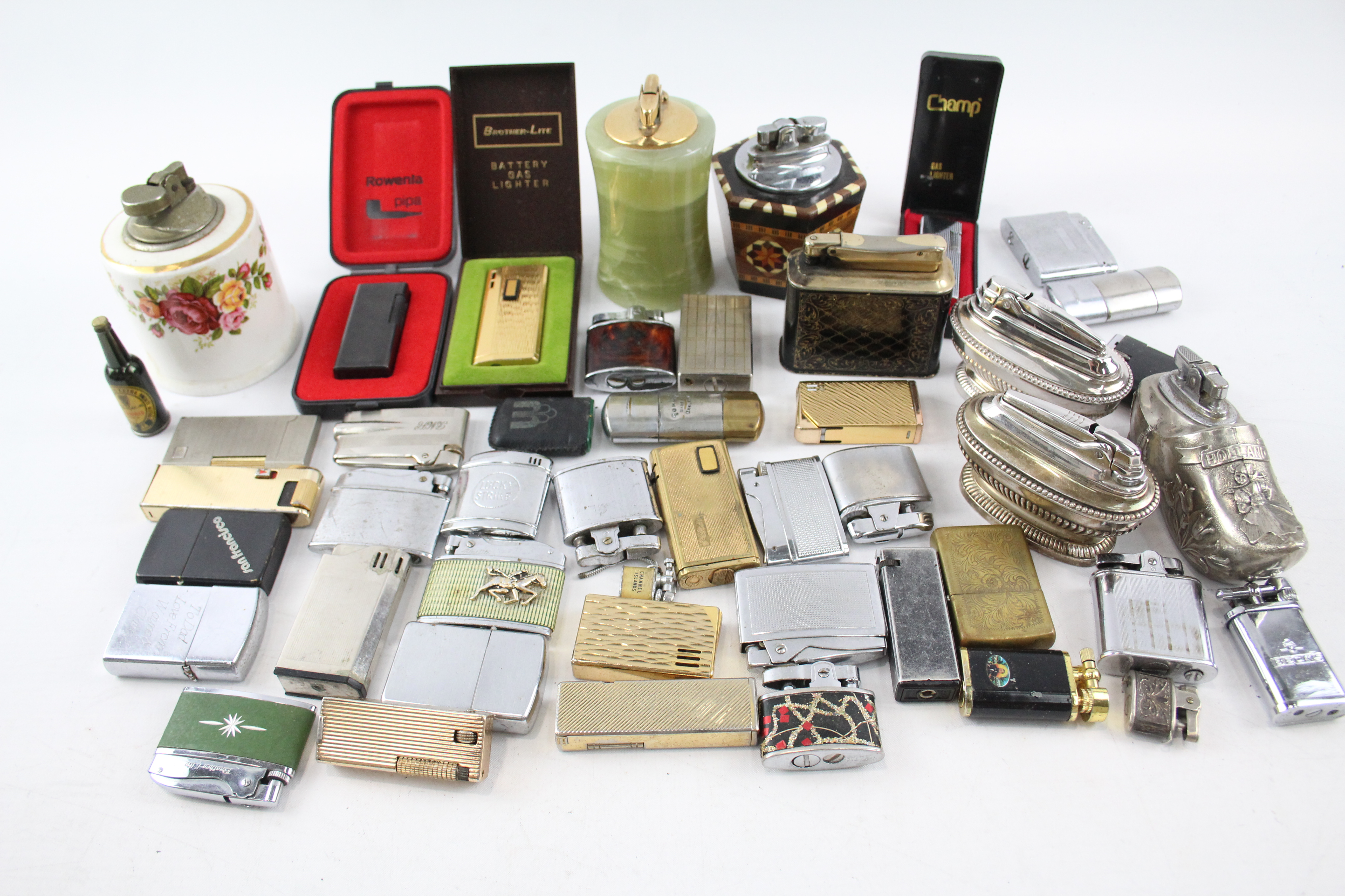 Job Lot Lighters Inc Vintage Desk Colibri Rowenta Tommy Zippo Mini Etc x 50 700073