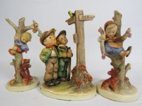 3 Goebel Hummel figurines "Crossroads" "Culprits" etc.