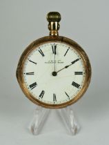 10ct Gold Waltham Pocket watch with enamel Dial In running order. Missing 'D' Ring and Glass. Requir