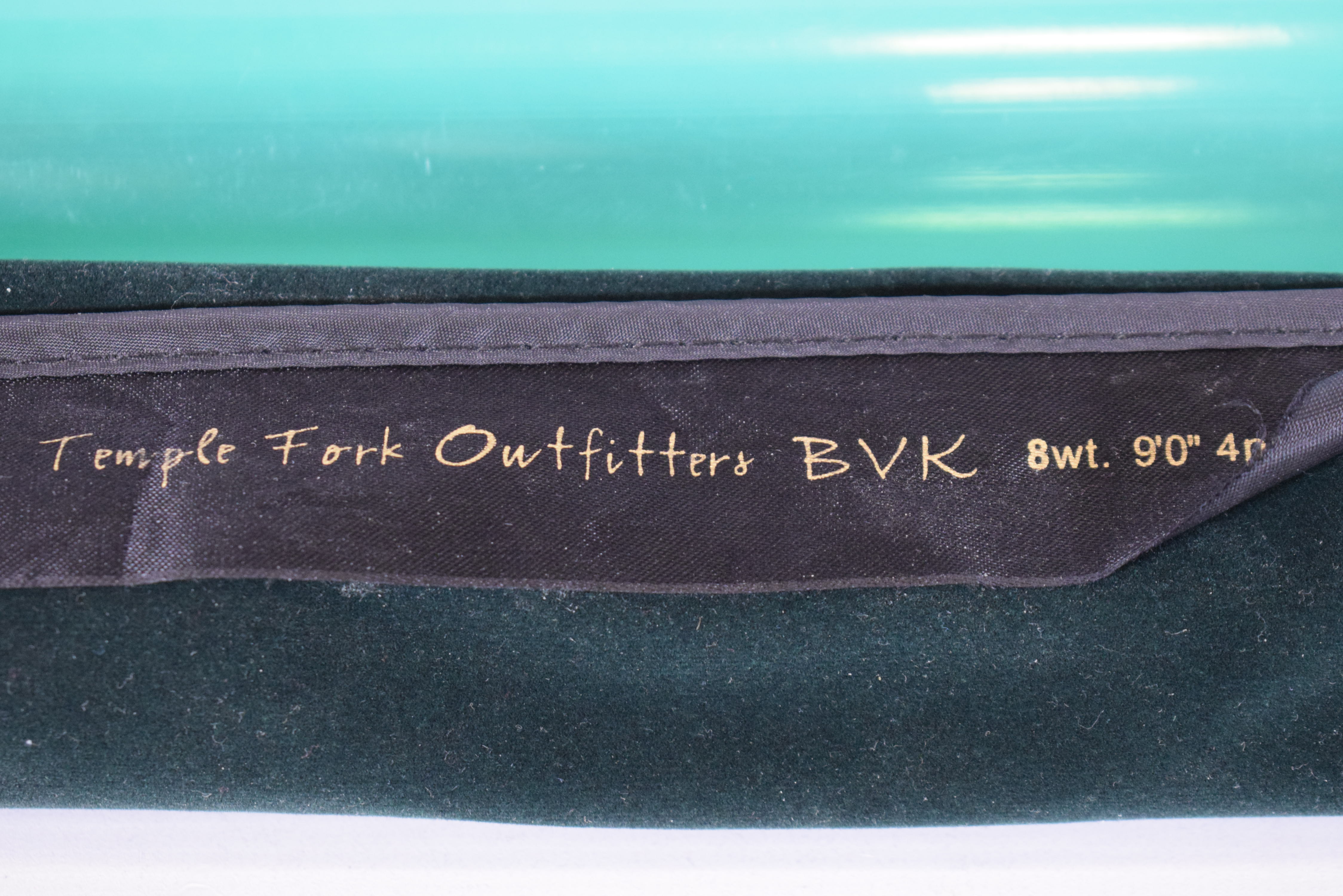 Four piece fly rod by Temple Fork Outfitters BVK  9ft rod.  With original velvet case