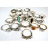 Twenty one Good quality Stone set 925 Silver rings of various sizes. See photos. 