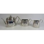 Vintage Walker and Hall silverplated teaset.. Plus Four Wedgwood Country Days plates.